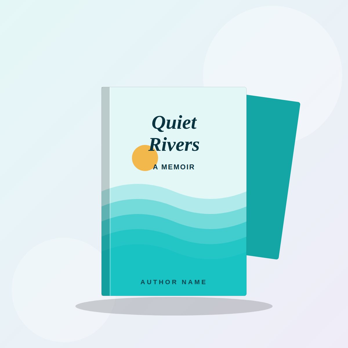 Memoir cover with layered turquoise waves