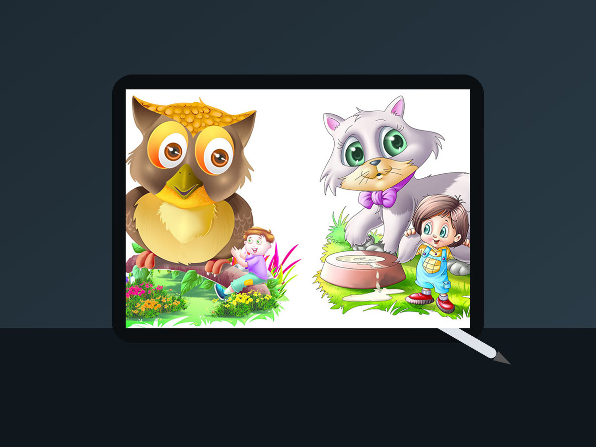 Illustration of digital artwork in the BookZen studio