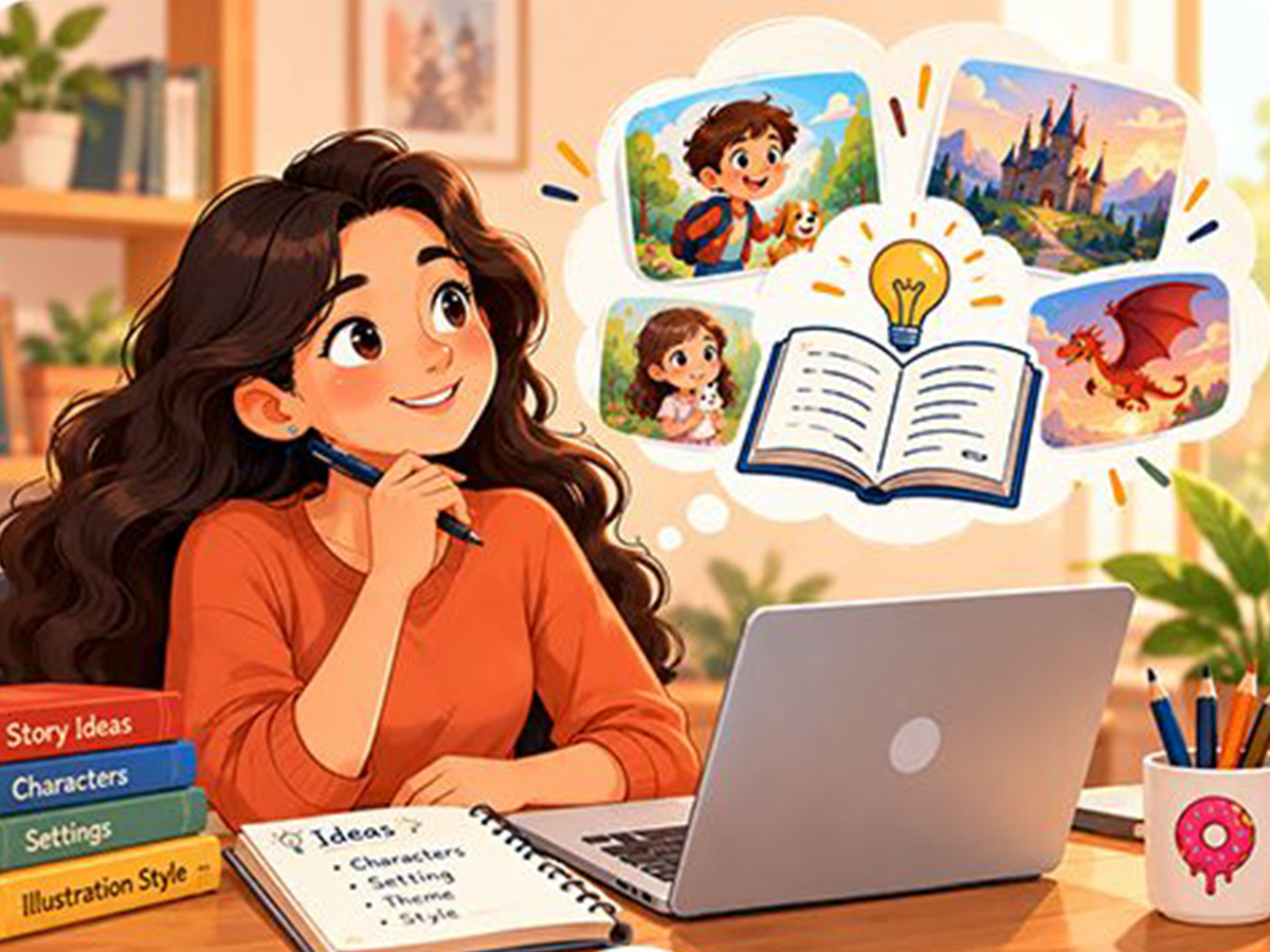 Author sharing story ideas and character notes with the studio